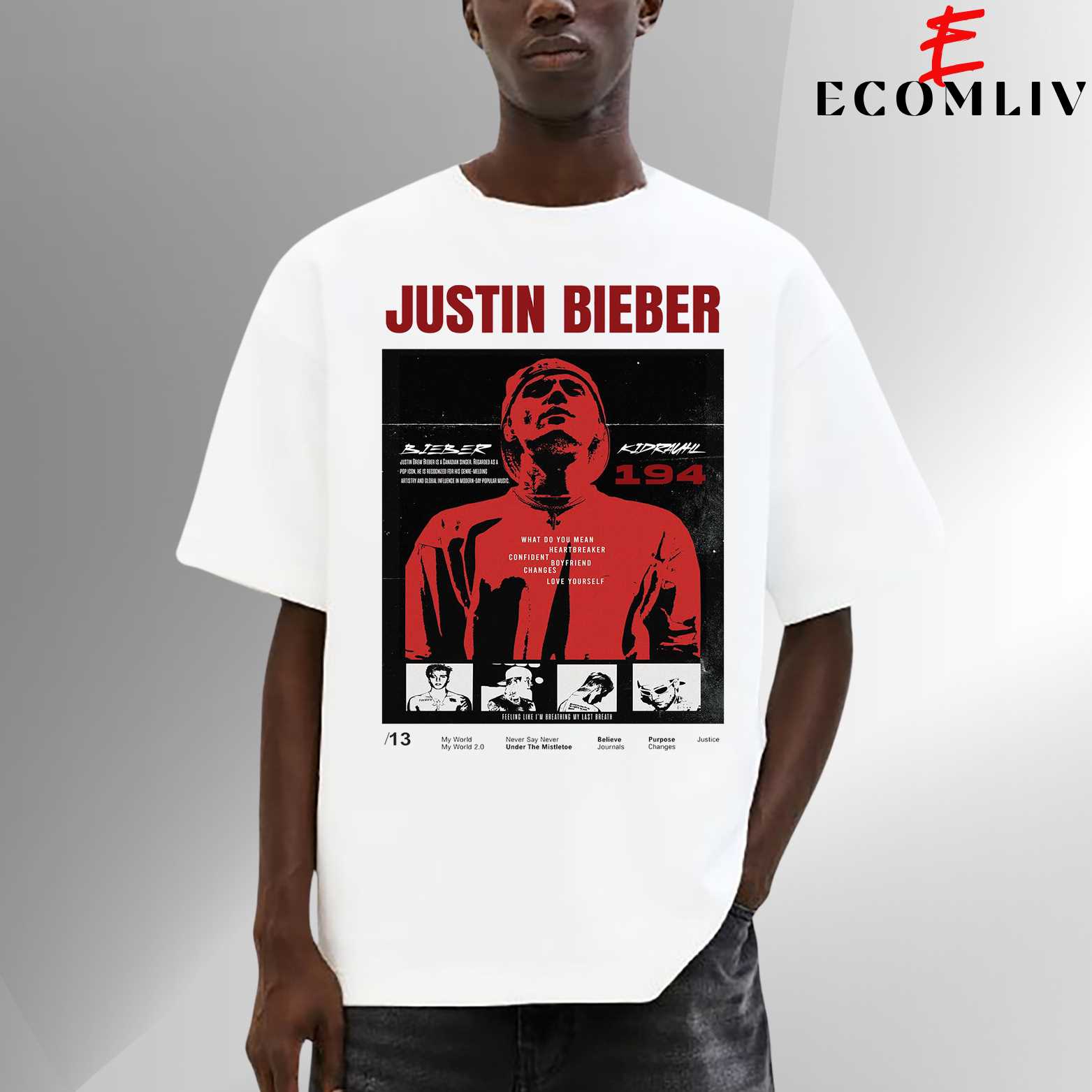 Justin Bieber Retro Streetwear Tee, Vintage Pop Music Fan Shirt